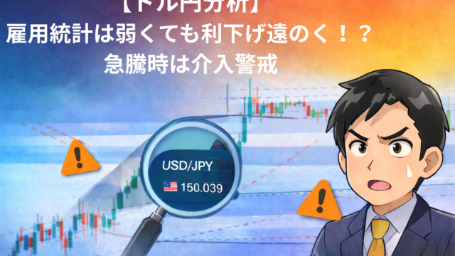 １月１２日　雇用統計は弱いが利下げは遠のく？急騰時は介入警戒。